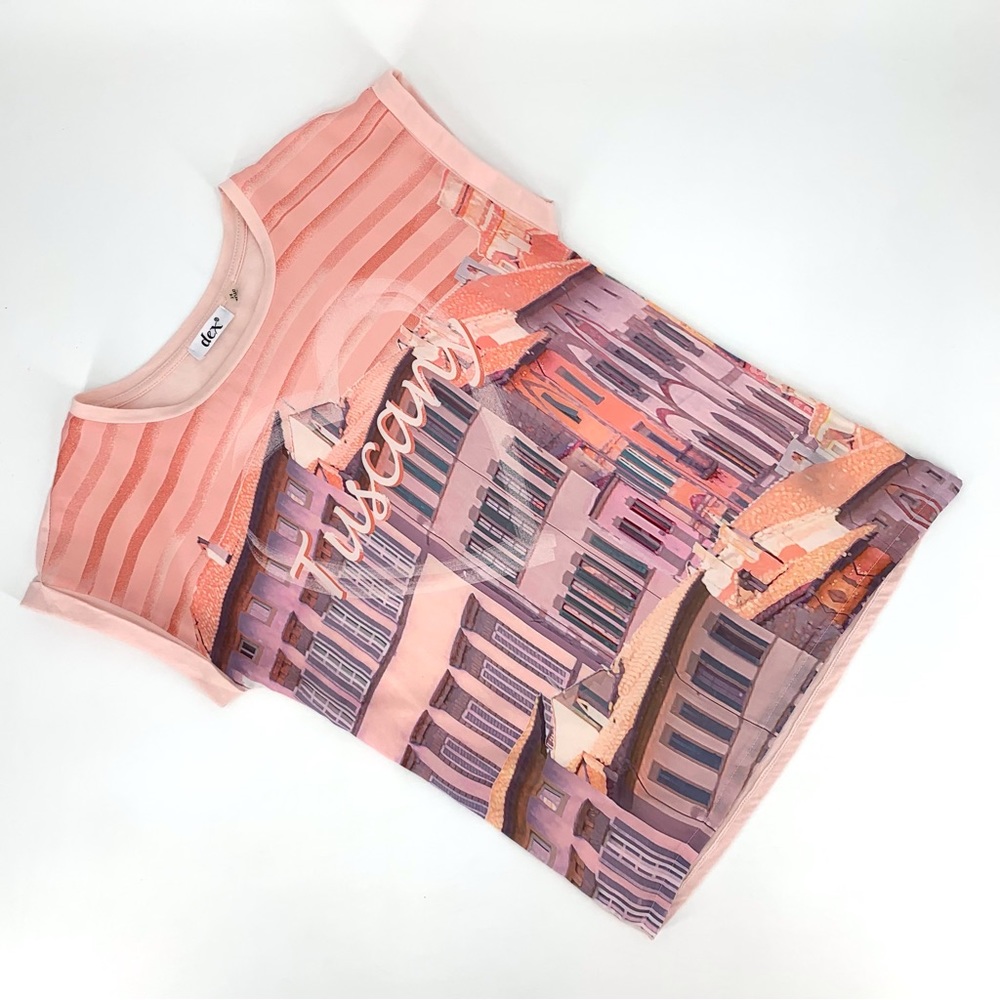 2/$20 Dex Girl's Satin Front Cotton Back Short Sleeve Graphic T-Shirt, XL (14)